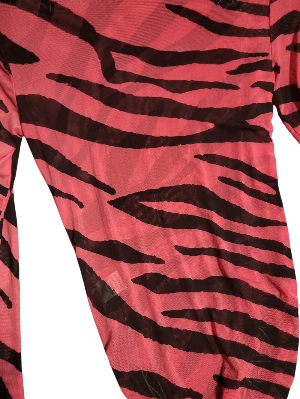 Kids Pink Zebra-Print Long Sleeve One-Piece Bodysuit - Picture 2 of 3